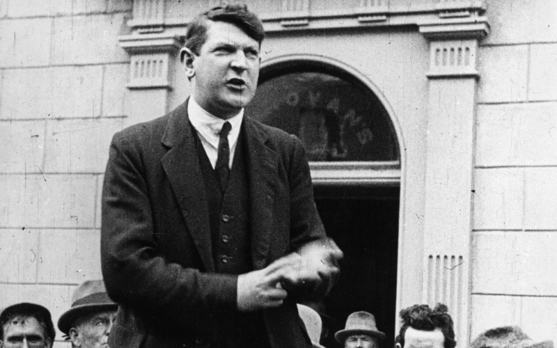 Michael Collins speaking about greater freedom and independence for the Irish people