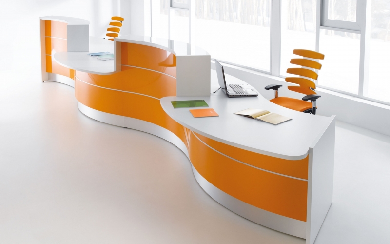Orange Reception Desks