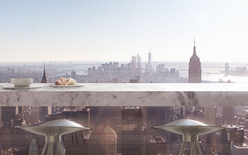 432 Park Avenue, view from kitchen breakfast bar