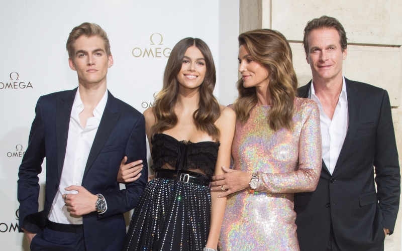 Omega Ambassador Cindy Crawford and Family