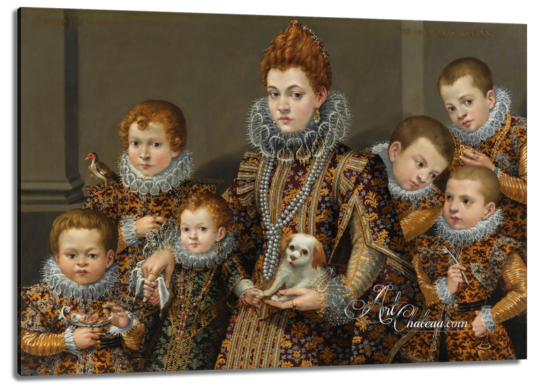 Bianca Maselli with her six Children, after Livinia Fontana