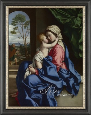 Renaissance Painting, The Virgin and Child Embracing