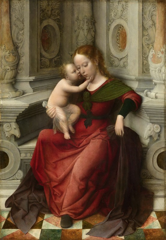 Virgin and Child sitting in a Stone Niche, c.1536, Oil on Oak Panel    