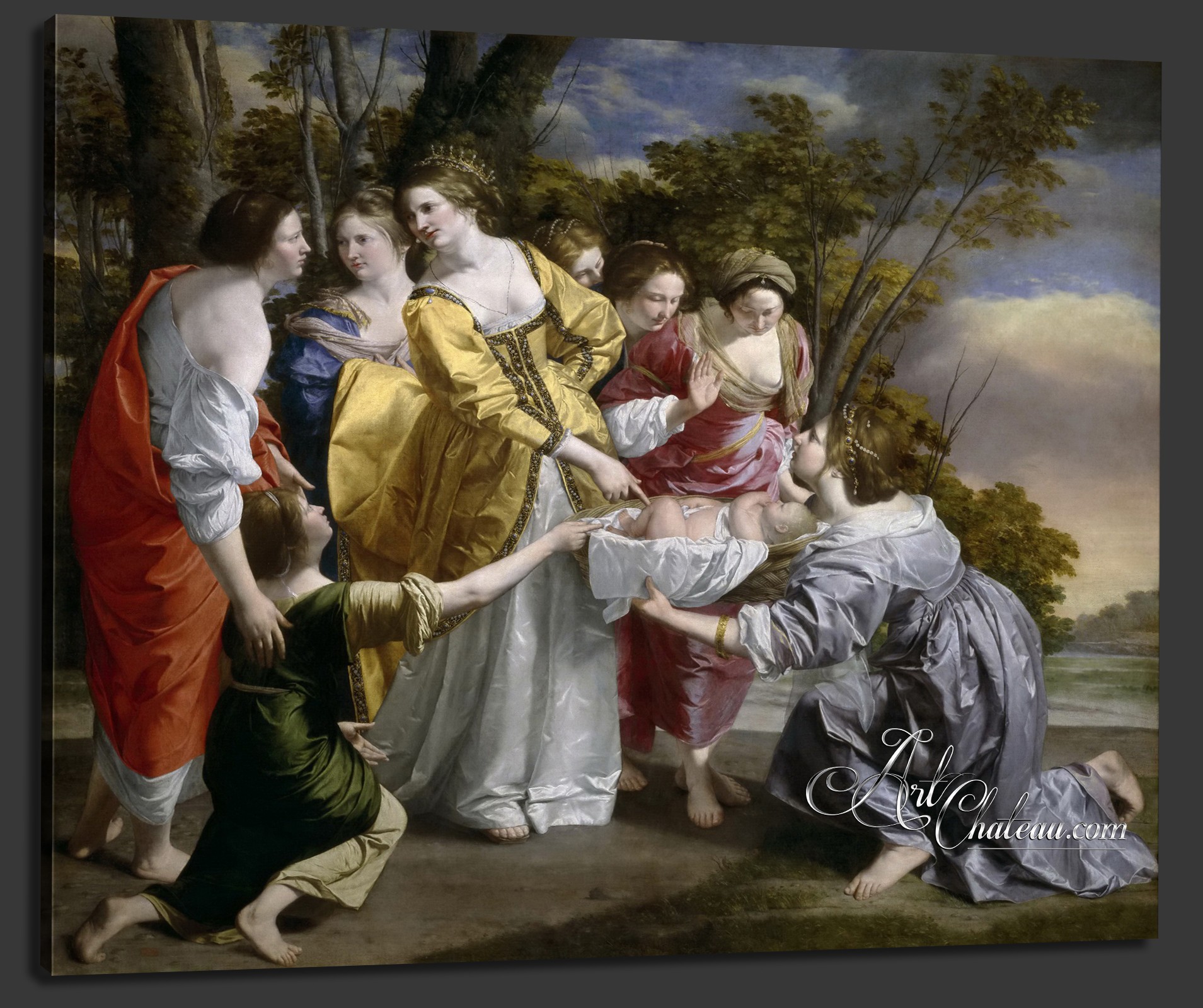 Tuscan Interior Design painting, after Orazio Lomi Gentileschi
