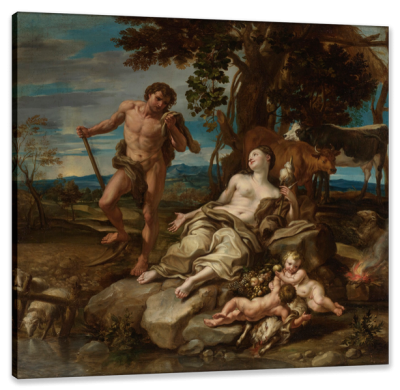 Adam and Eve with the infants Cain and Abel, c.1710, Oil on Canvas