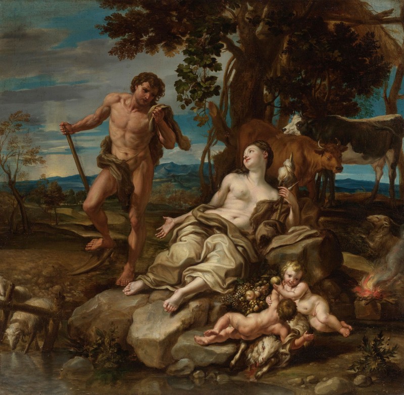 Adam and Eve with the infants Cain and Abel, c.1710, Oil on Canvas