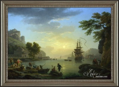 Embarkation at Sunset, after Claude Lorrain