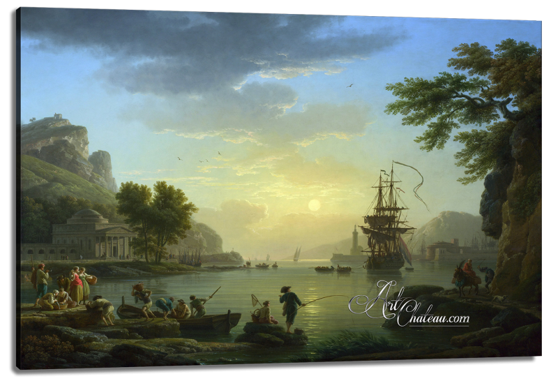 Embarkation at Sunset, after Claude Lorrain