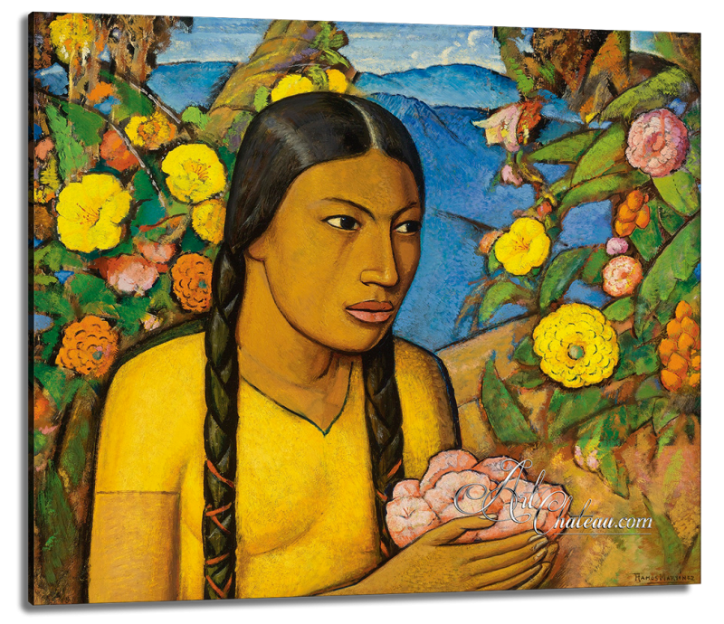 Juanita Entre Las Flores, after Alfredo Ramos Martínez