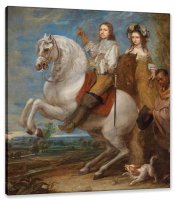 Equestrian Portrait of an Elegant Couple, c.1650, Oil on Canvas