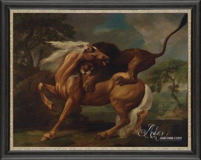 Lion Attack, after British artist George Stubbs 