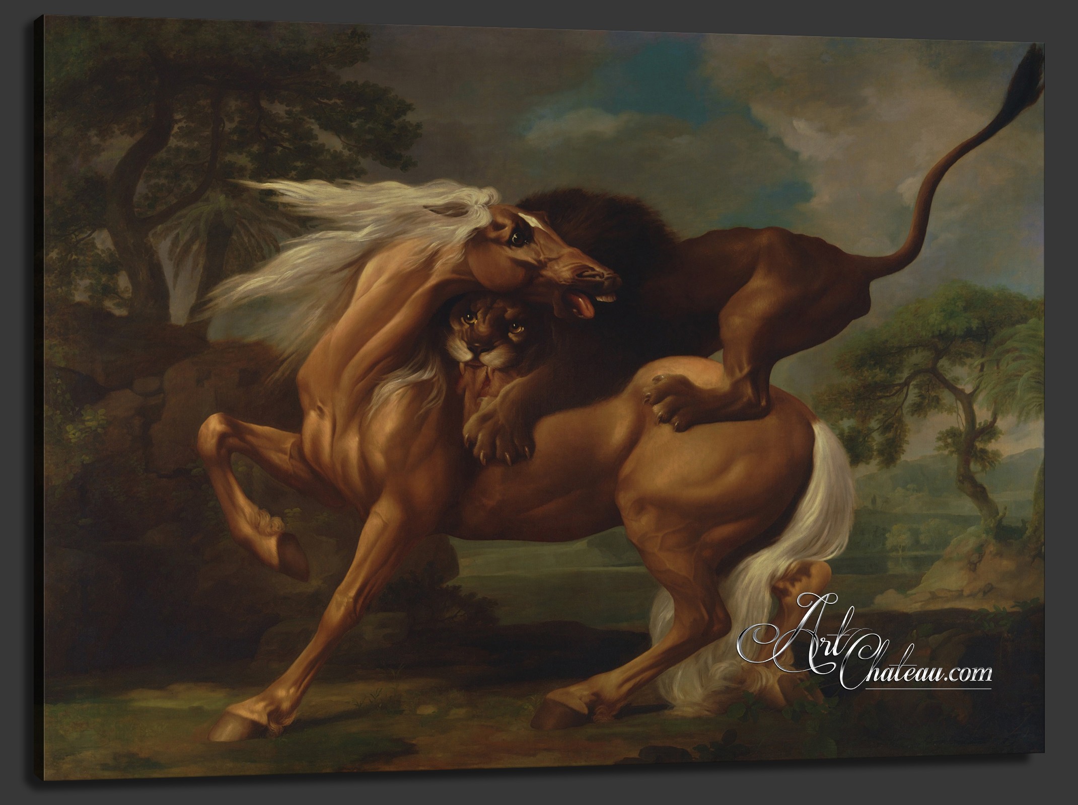 Lion Attack, after British artist George Stubbs 