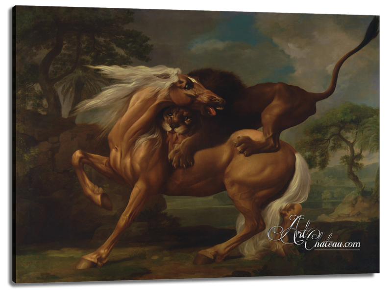 Lion Attack, after British artist George Stubbs 