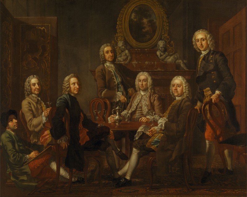 Portrait of a Group of Gentlemen, with the Artist, c.1745, Oil on Canvas