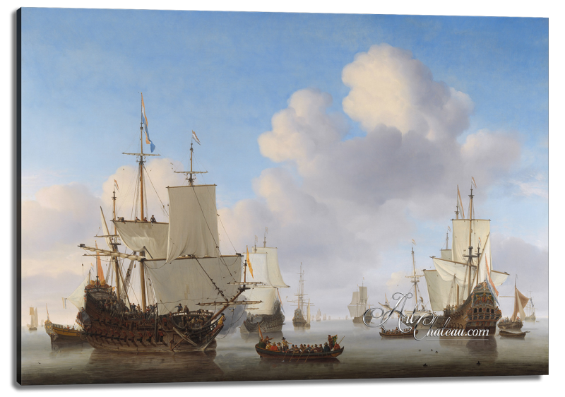 Dutch Men-o'-War in a Calm, after Willem van de Velde 