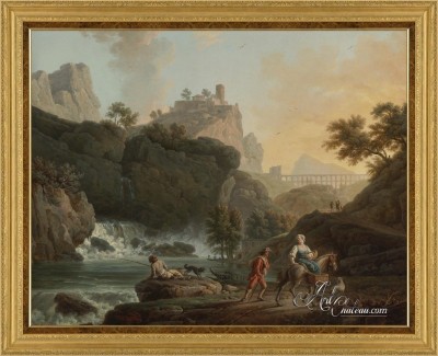 View of an Italian Waterfall, after Claude Joseph Vernet