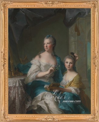 Rococo Painting of Madame Marsollier and Her Daughter