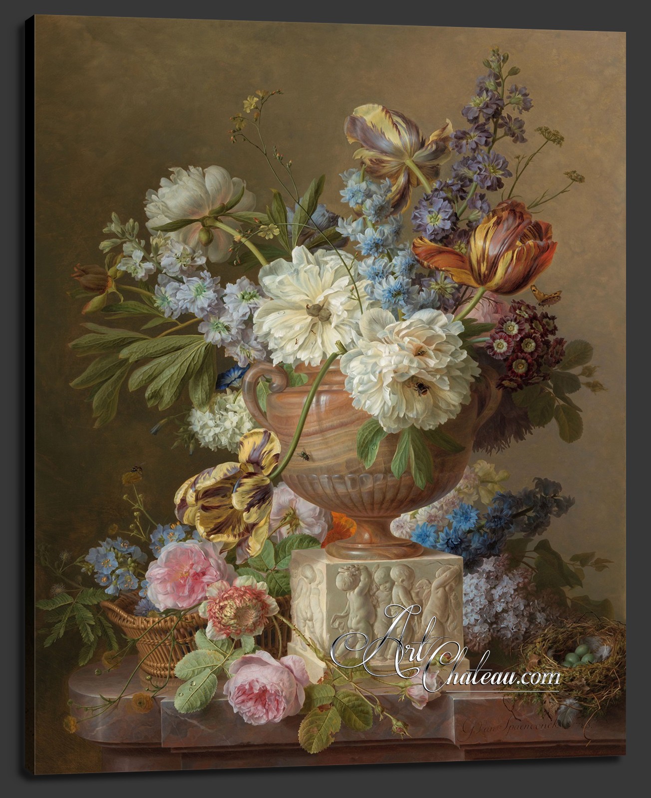 Variety of Flowers in a Terracotta Vase, after Albertus Jonas Brandt