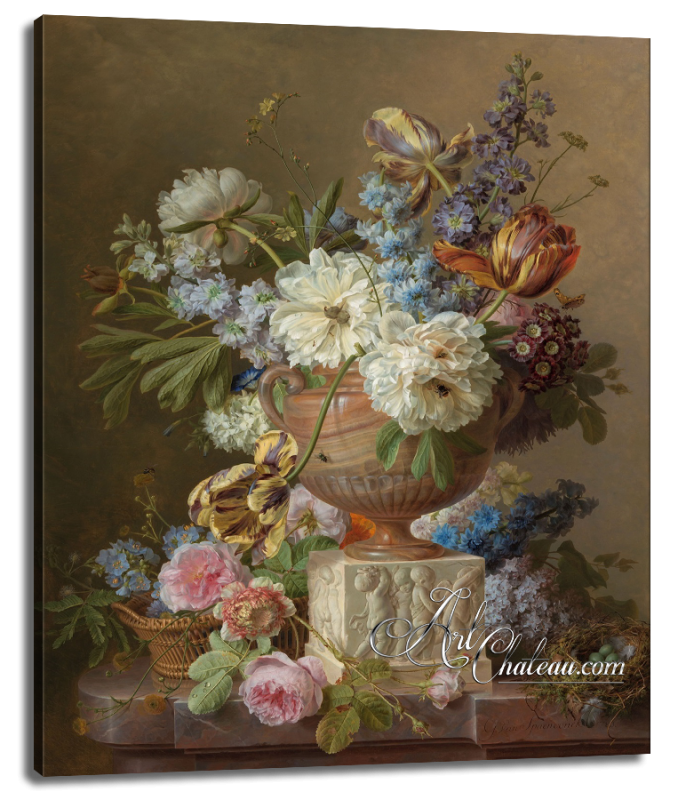 Variety of Flowers in a Terracotta Vase, after Albertus Jonas Brandt