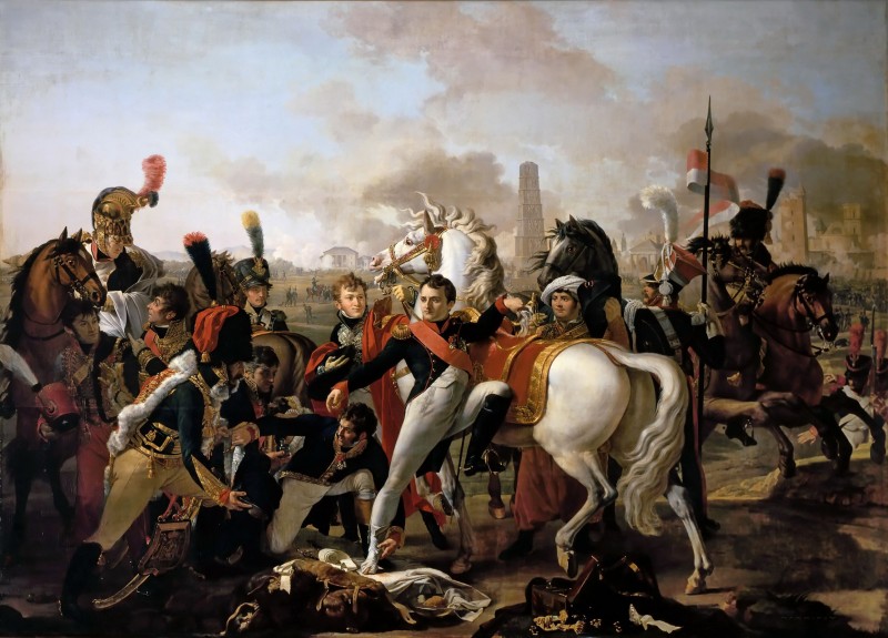 Napoleon Wounded Before Ratisbon, April 23, 1809, Oil on Canvas 