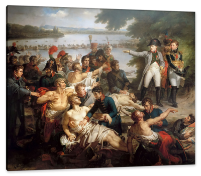 Napoleon's return to the Island of Lobau after the Battle of Essling, c.1812, Oil on Canvas