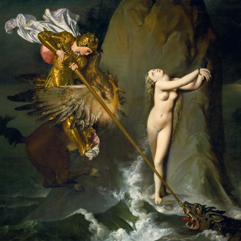 Ruggiero Rescuing Angelica, c.1819, Oil on Canvas