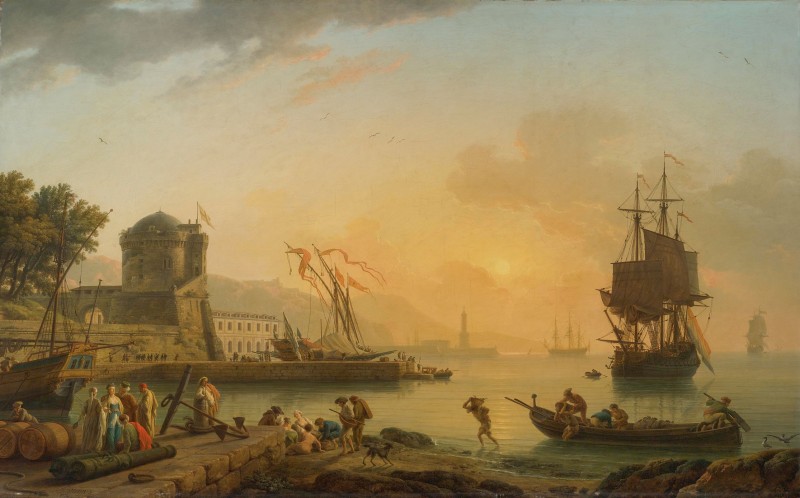A Grand View of the Sea Shore with Ships and Figures, c.1775, Oil on Canvas
