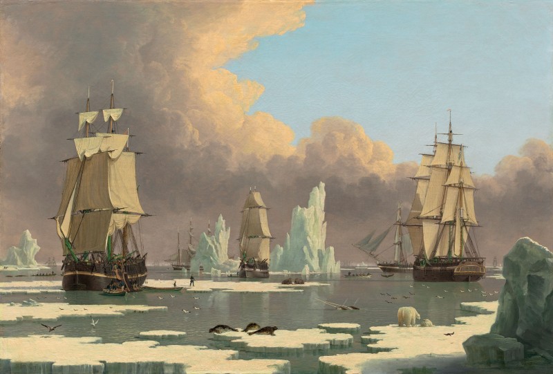 The Northern Whale Fishery - The Swan and Isabella, c.1840, Oil on Canvas