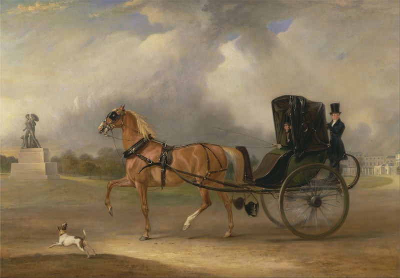 William Massey-Stanley driving his Cabriolet in Hyde Park, c.1833, Oil on Canvas
