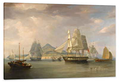 The Opium Ships at Lintin, China, c.1824, Oil on Canvas