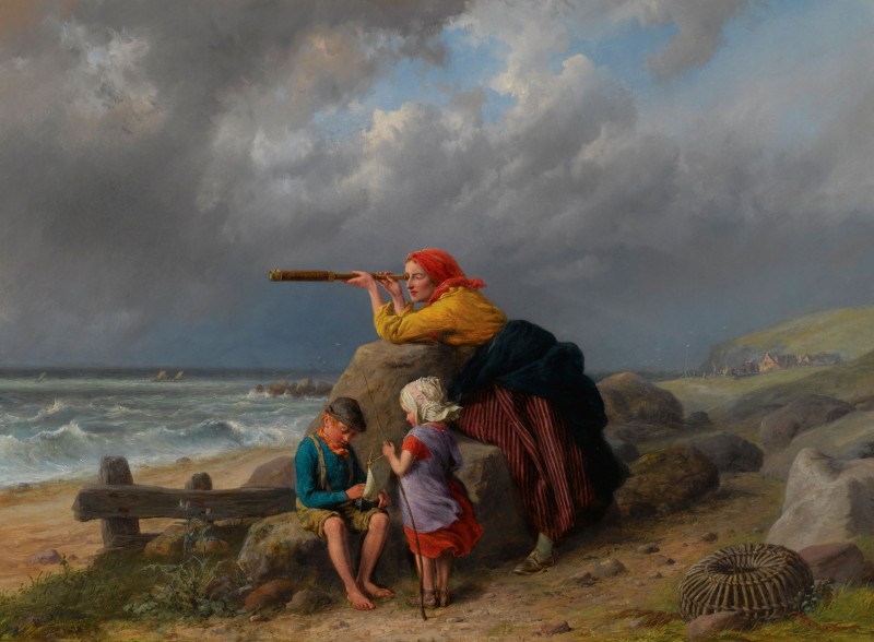 Awaiting the Return of the Fishing Boats, c.1870, Oil on Canvas