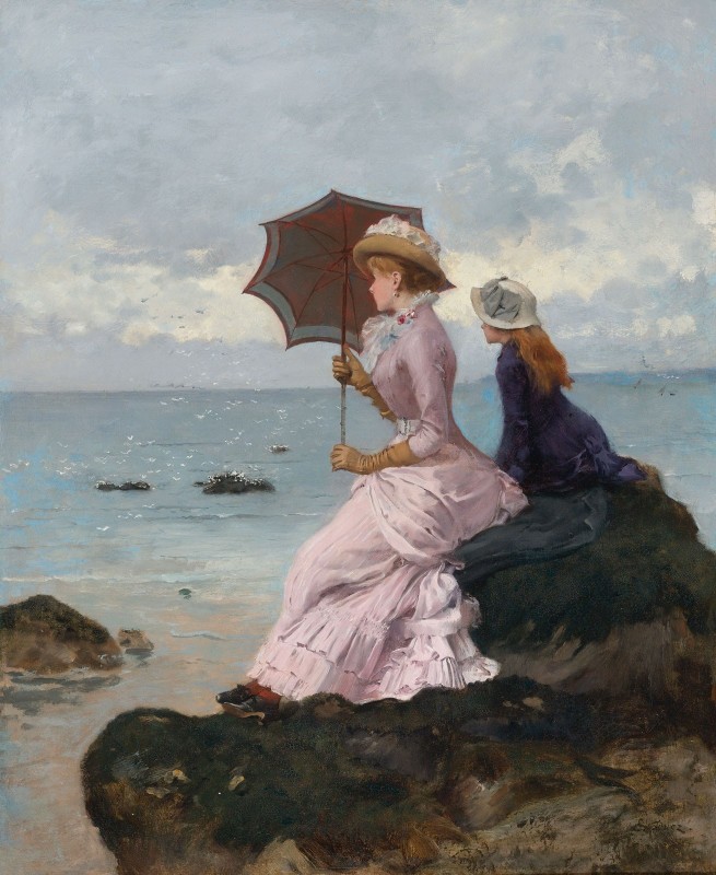 On the Cliff, c.1885, Oil on Canvas