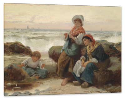 Fisherwomen with Child on the Coast, c.1895, Oil on Canvas
