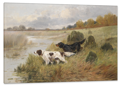 Setters Pointing in a Aast Landscape, c.1890, Oil on Canvas