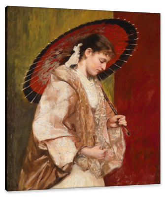 Young Woman with Parasol, c.1850, Oil on Canvas