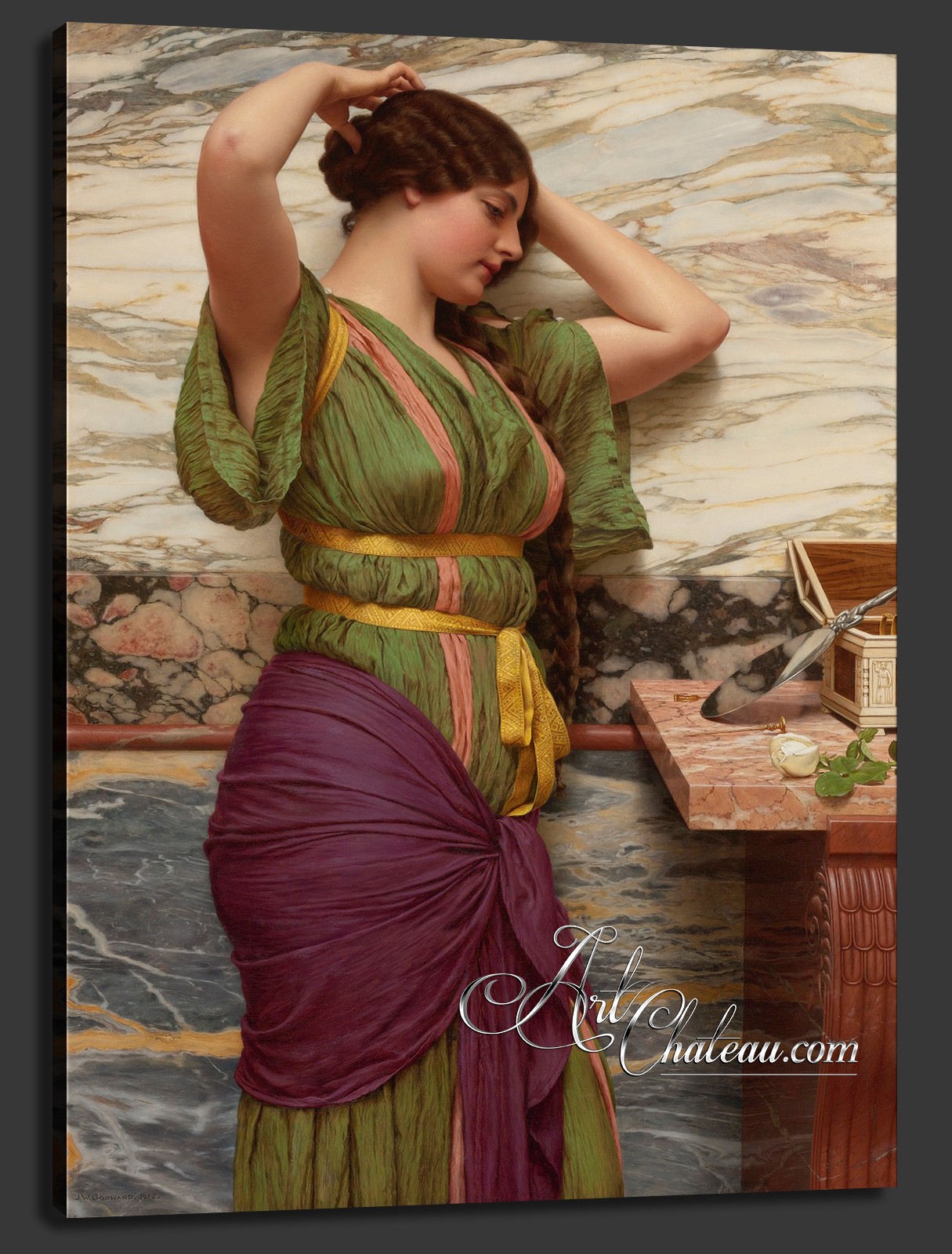 Victorian Interior Design painting, after John William Godward