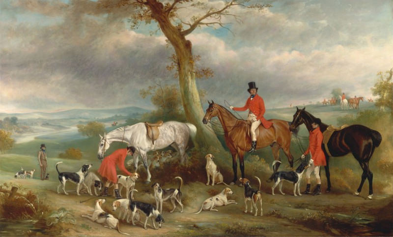 Thomas Wilkinson with the Hurworth Foxhounds, c.1846, Oil on Canvas