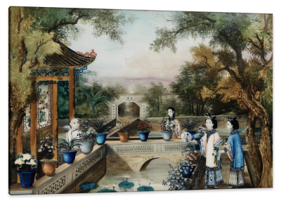 Late Song Period Garden Scene, c.1720, Oil on Glass