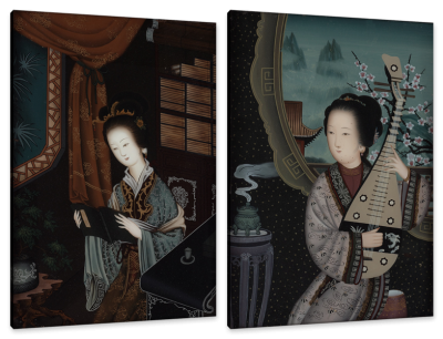 Fragrant Concubines of the Qing Dynasty, c.1895, Oil on Glass