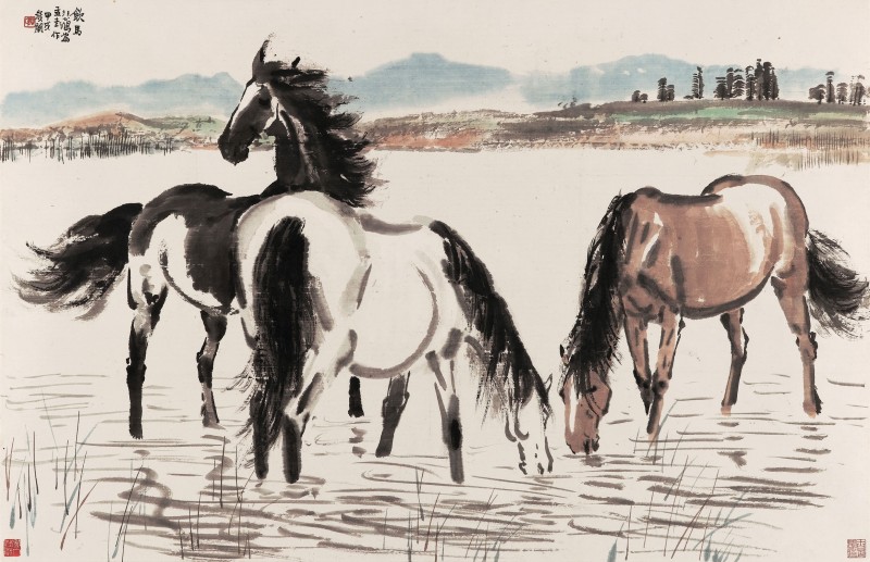 Galloping Stallion, c.1926, Ink and Color on Parchment