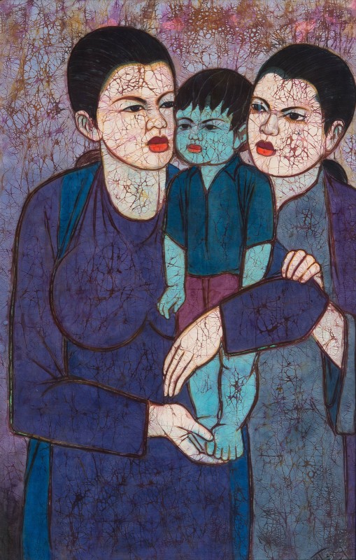 Mother with Children, c.1958, Oil on Canvas