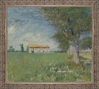 Farmhouse near Arles, after Painting by Vincent van Gogh