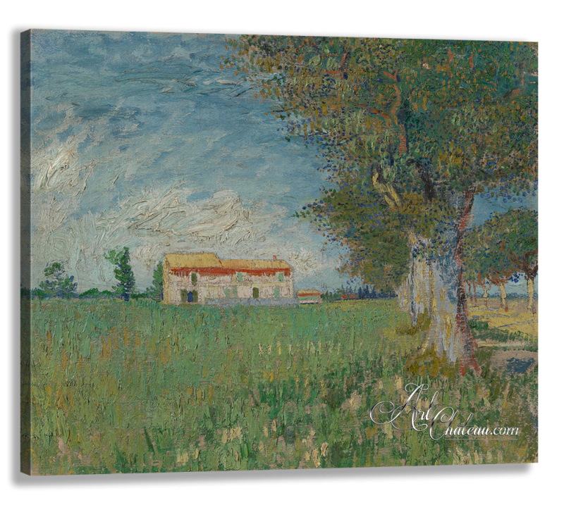 Farmhouse near Arles, after Painting by Vincent van Gogh