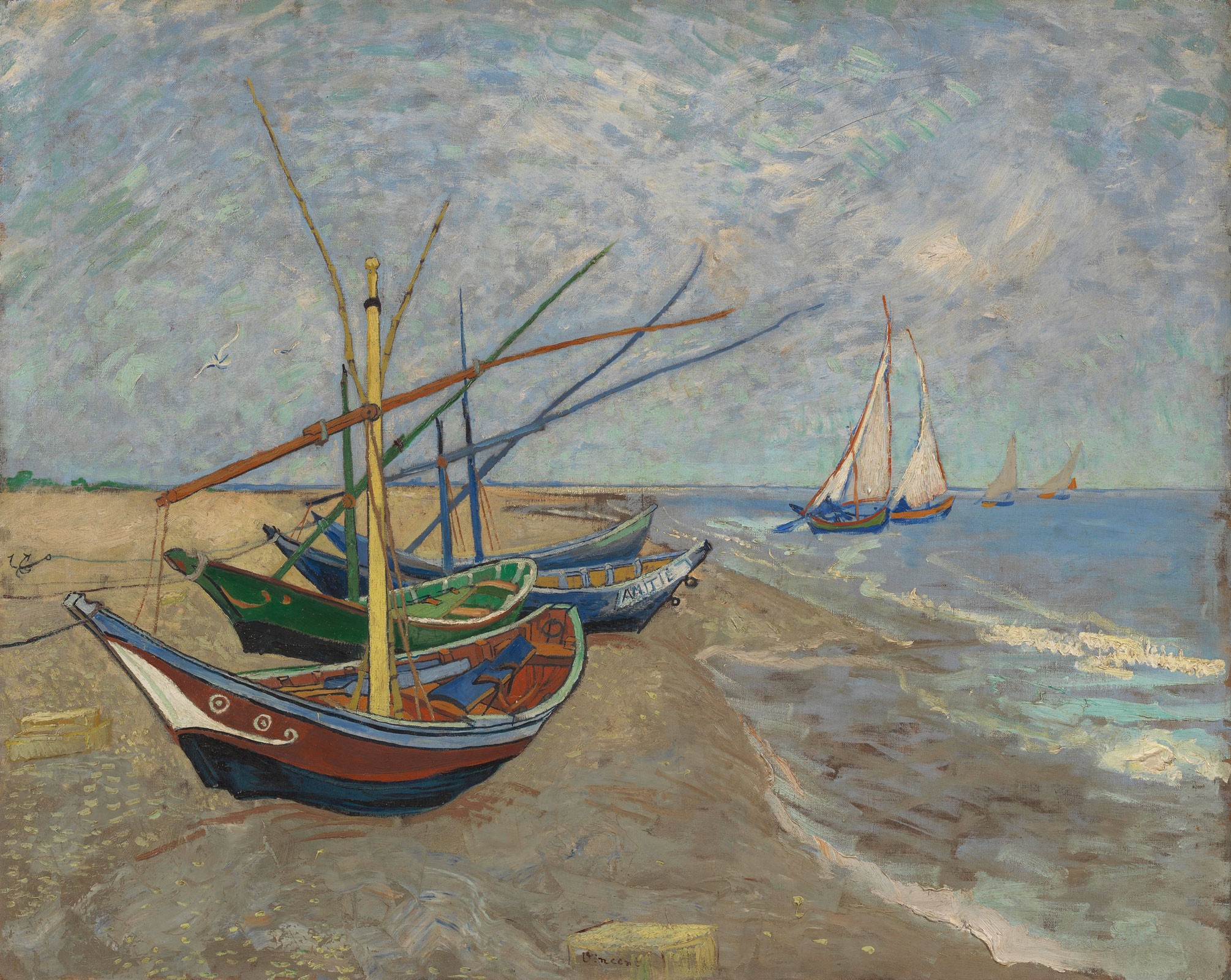 Fishing Boats, Saintes-Maries-de-la-Mer, c.1889, Oil on Canvas
