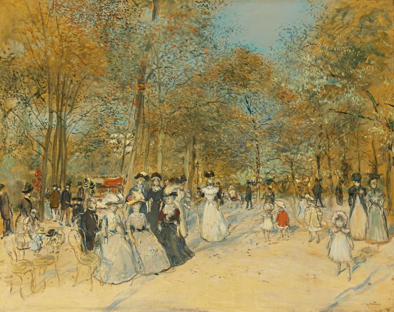 Les Champs Elysees, c.1890, Oil on Canvas