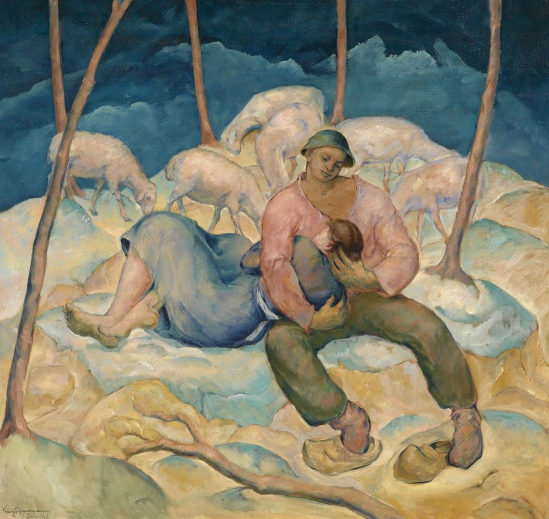 Shepherd and Shepherdess, c.1930, Oil on Canvas