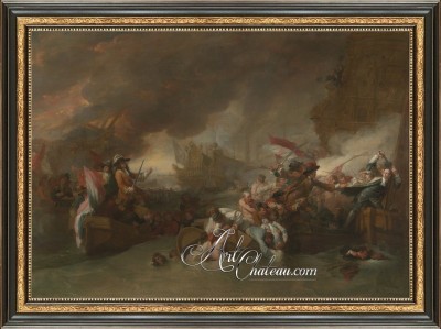 The Battle of the Hogue, after Painting by Benjamin West