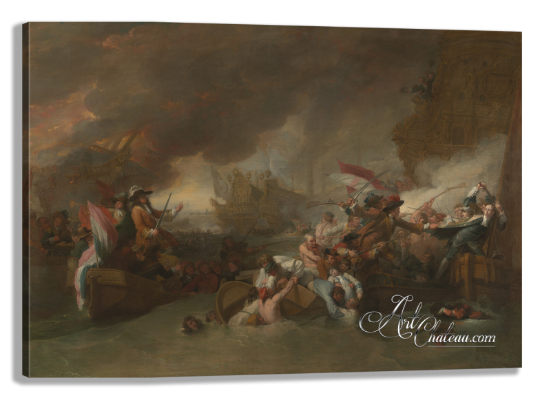 The Battle of the Hogue, after Painting by Benjamin West