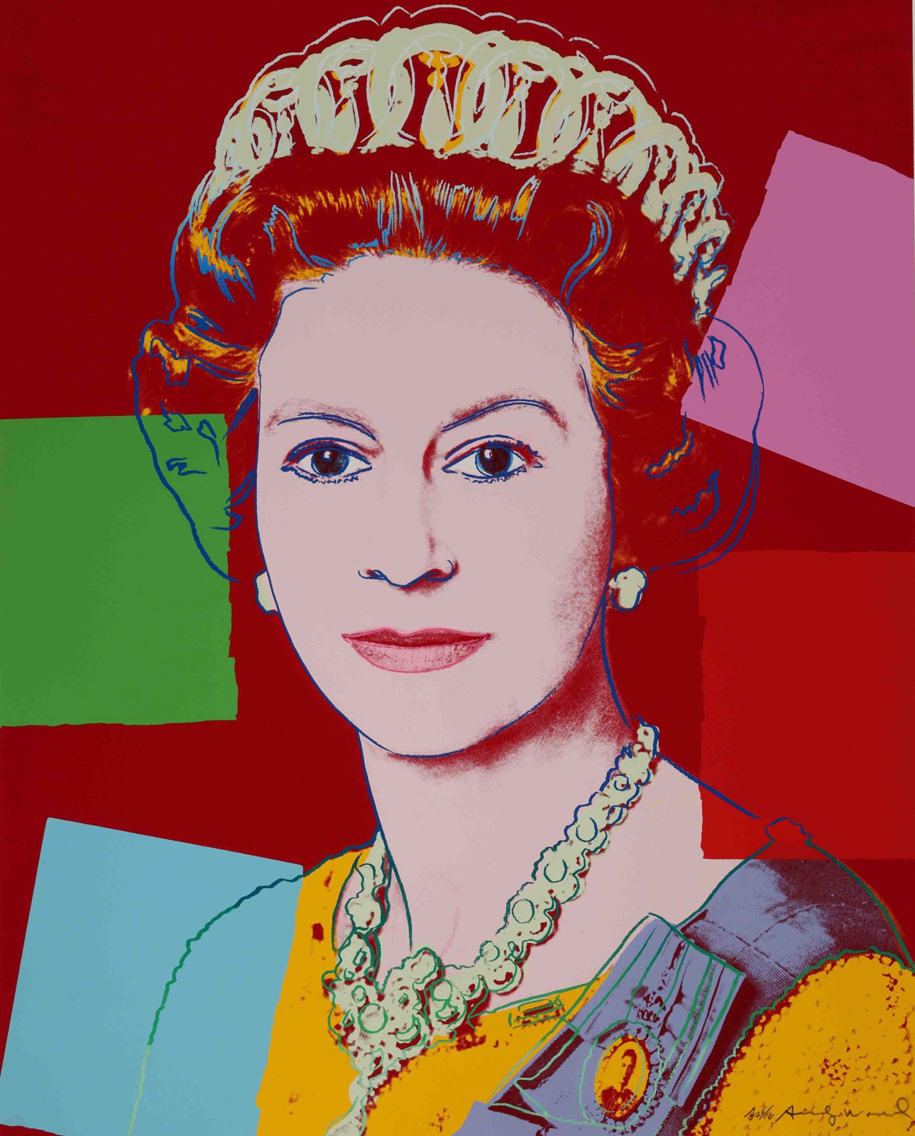 Queen Elizabeth II, c.1985, Silkscreen in Colors