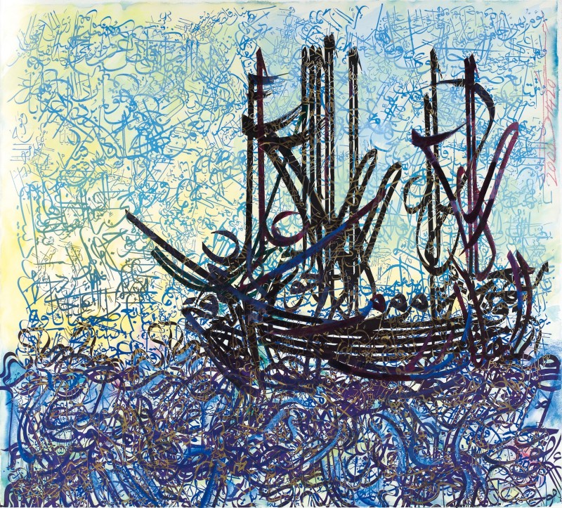 The Ship, c.2000, Oil and Watercolor on Parchment